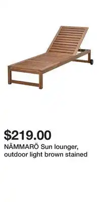 IKEA NÄMMARÖ Sun lounger, outdoor light brown stained offer
