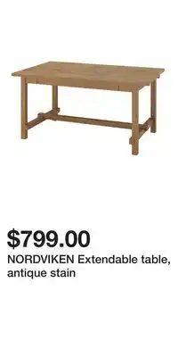 IKEA NORDVIKEN Extendable table, antique stain offer