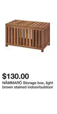 IKEA NÄMMARÖ Storage box, light brown stained indoor/outdoor offer