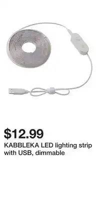 IKEA KABBLEKA LED lighting strip with USB, dimmable offer