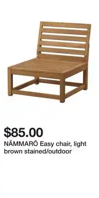 IKEA NÄMMARÖ Easy chair, light brown stained/outdoor offer