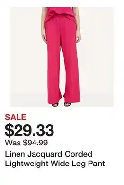 TSC Stores Linen Jacquard Corded Lightweight Wide Leg Pant offer