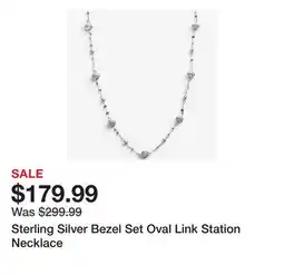 TSC Stores Sterling Silver Bezel Set Oval Link Station Necklace offer