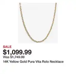 TSC Stores 14K Yellow Gold Pura Vita Rolo Necklace offer