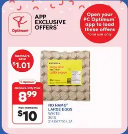 Wholesale Club NO NAME LARGE EGGS offer