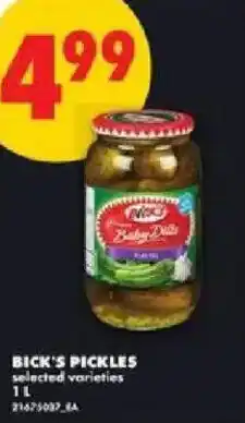 No Frills Bick's pickles offer