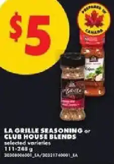 No Frills La grille seasoning or club house blends offer