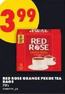 No Frills Red rose orange pekoe tea bags offer