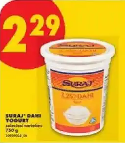 No Frills Suraj dahi yogurt offer