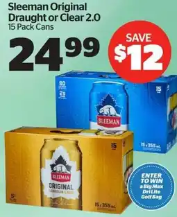 Calgary Co-op Sleeman Original Draught or Clear 2.0 offer