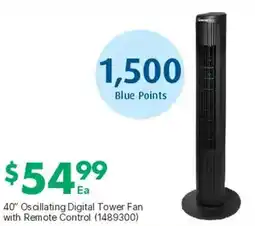 Kent 40" Oscillating Digital Tower Fan with Remote Control offer