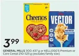 Sobeys GENERAL MILLS or KELLOGG'S Premium or Core Cereal offer
