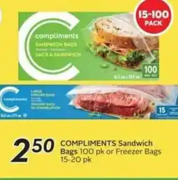 Sobeys COMPLIMENTS Sandwich Bags offer