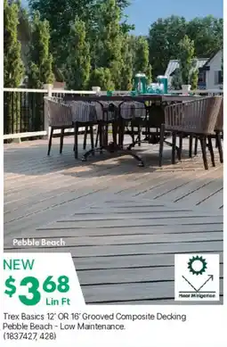 Kent Trex Basics 12' OR 16' Grooved Composite Decking Pebble Beach offer