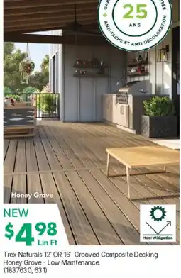 Kent Trex Naturals 12' OR 16 Grooved Composite Decking Honey Grove offer