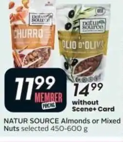 Sobeys NATUR SOURCE Almonds or Mixed Nuts offer