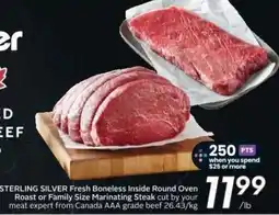 Sobeys STERLING SILVER Fresh Boneless Inside Round Oven Roast or Family Size Marinating Steak offer