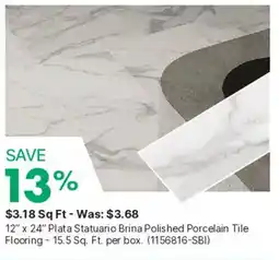 Kent Plata Statuario Brina Polished Porcelain Tile Flooring offer