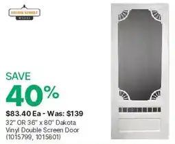 Kent Dakota Vinyl Double Screen Door offer