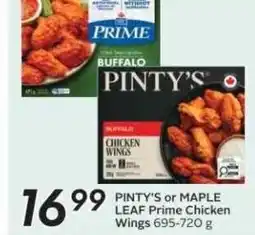 Sobeys PINTY'S or MAPLE LEAF Prime Chicken Wings offer