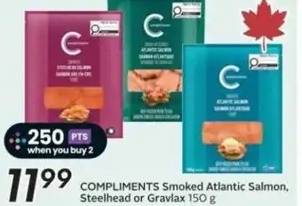 Sobeys COMPLIMENTS Smoked Atlantic Salmon, Steelhead or Gravlax offer