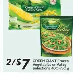 Sobeys GREEN GIANT Frozen Vegetables or Valley Selections offer