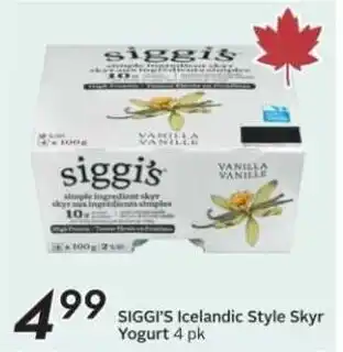 Sobeys SIGGI'S Icelandic Style Skyr Yogurt offer