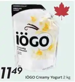 Sobeys IÖGO Creamy Yogurt offer