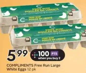 Sobeys COMPLIMENTS Free Run Large White Eggs offer