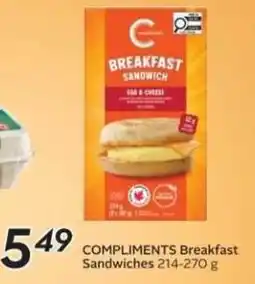 Sobeys COMPLIMENTS Breakfast Sandwiches offer