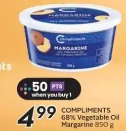 Sobeys COMPLIMENTS 68% Vegetable Oil Margarine offer