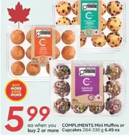 Sobeys COMPLIMENTS Mini Muffins or Cupcakes offer