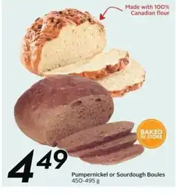 Sobeys Pumpernickel or Sourdough Boules offer