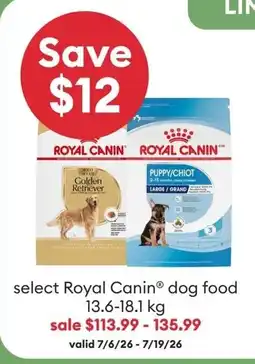 Petsmart Select Royal Canin Dog Food offer