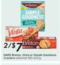 Sobeys DARE Breton, Vinta or Simple Goodness Crackers offer