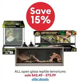 Petsmart ALL Open Glass Reptile Terrariums offer