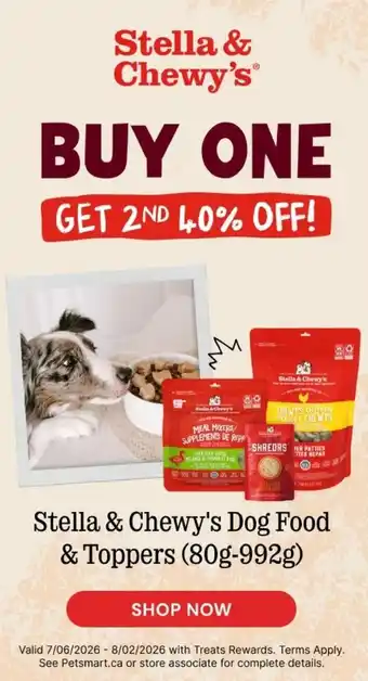 Petsmart Stella & Chewy's Dog Food & Toppers offer
