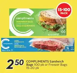 Safeway COMPLIMENTS Sandwich Bags or Freezer Bags offer