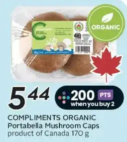 Safeway COMPLIMENTS ORGANIC Portabella Mushroom Caps offer