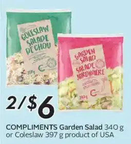 Safeway COMPLIMENTS Garden Salad or Coleslaw offer