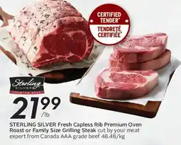 Safeway STERLING SILVER Fresh Capless Rib Premium Oven Roast or Family Size Grilling Steak offer