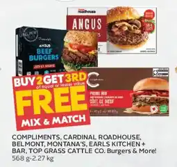 Safeway Compliments, cardinal roadhouse, belmont, montana's, earls kitchen + bar, top grass cattle co. offer