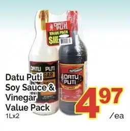 T&T Supermarket DATU PUTI SOY SAUCE & VINEGAR VALUE PACK, 1Lx2 offer