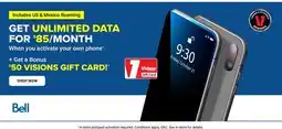 Visions Electronics BONUS! $50 VISIONS GIFT CARD offer