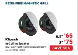 Visions Electronics KLIPSCH IN-CEILING SPEAKER offer