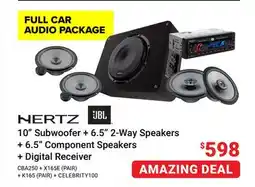 Visions Electronics HERTZ 10 Subwoofer + 6.5 2-Way Speakers + 6.5 Component Speakers + Digital Receiver offer
