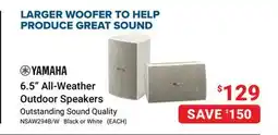 Visions Electronics YAMAHA 6.5 All-Weather Outdoor Speakers offer