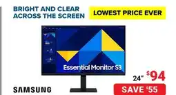 Visions Electronics Samsung 24 IPS LED Essential Monitor S3 offer