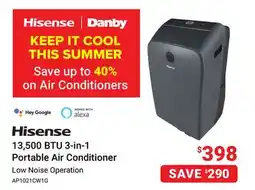 Visions Electronics Hisense 13,500 BTU 3-in-1 Portable Air Conditioner offer