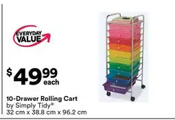 Michaels 10-Drawer Rolling Cart by Simply Tidy offer